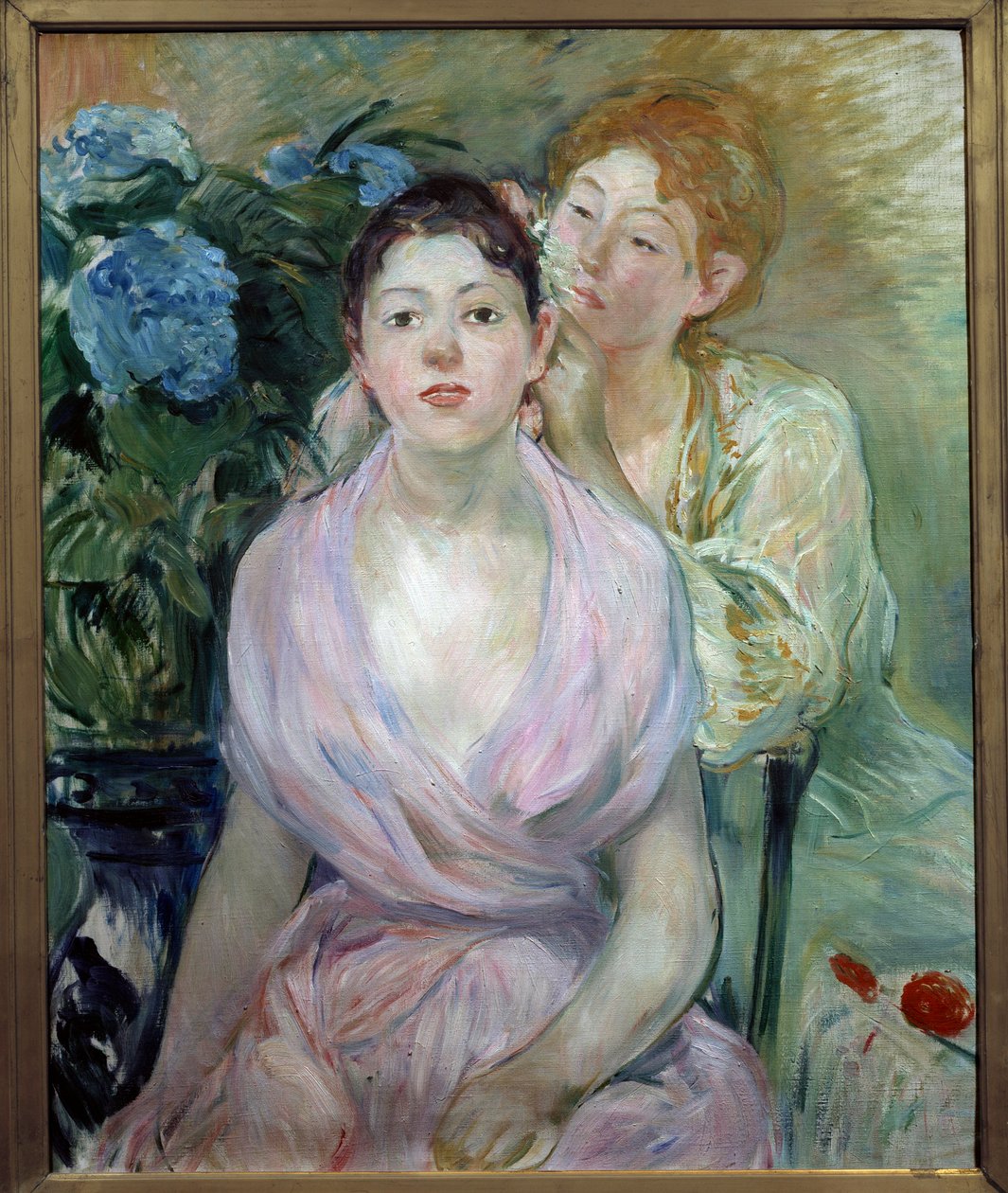 Hortensia eller begge søstre. Maleri af Berthe Morisot (1841-1895) af Berthe Morisot
