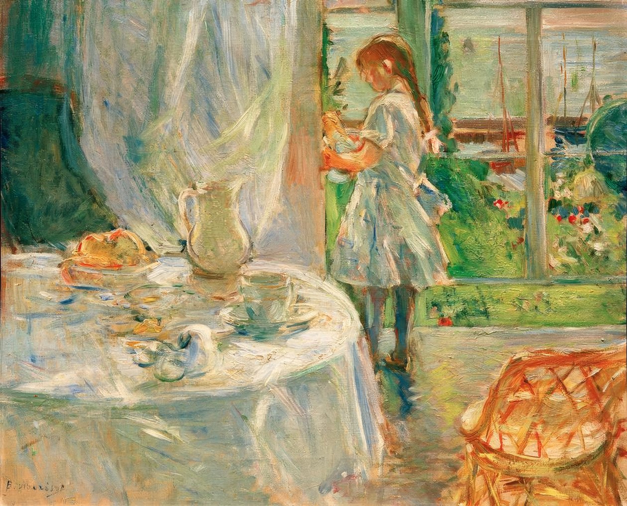 Sommerhusinteriør eller interiør i Jersey af Berthe Morisot