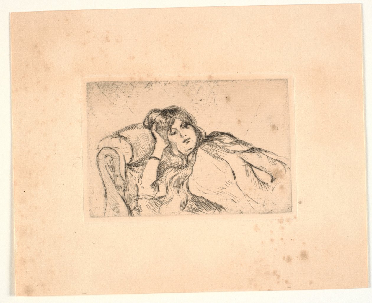 Kvinde liggende på en sofa (Jeanne-Marie) af Berthe Morisot
