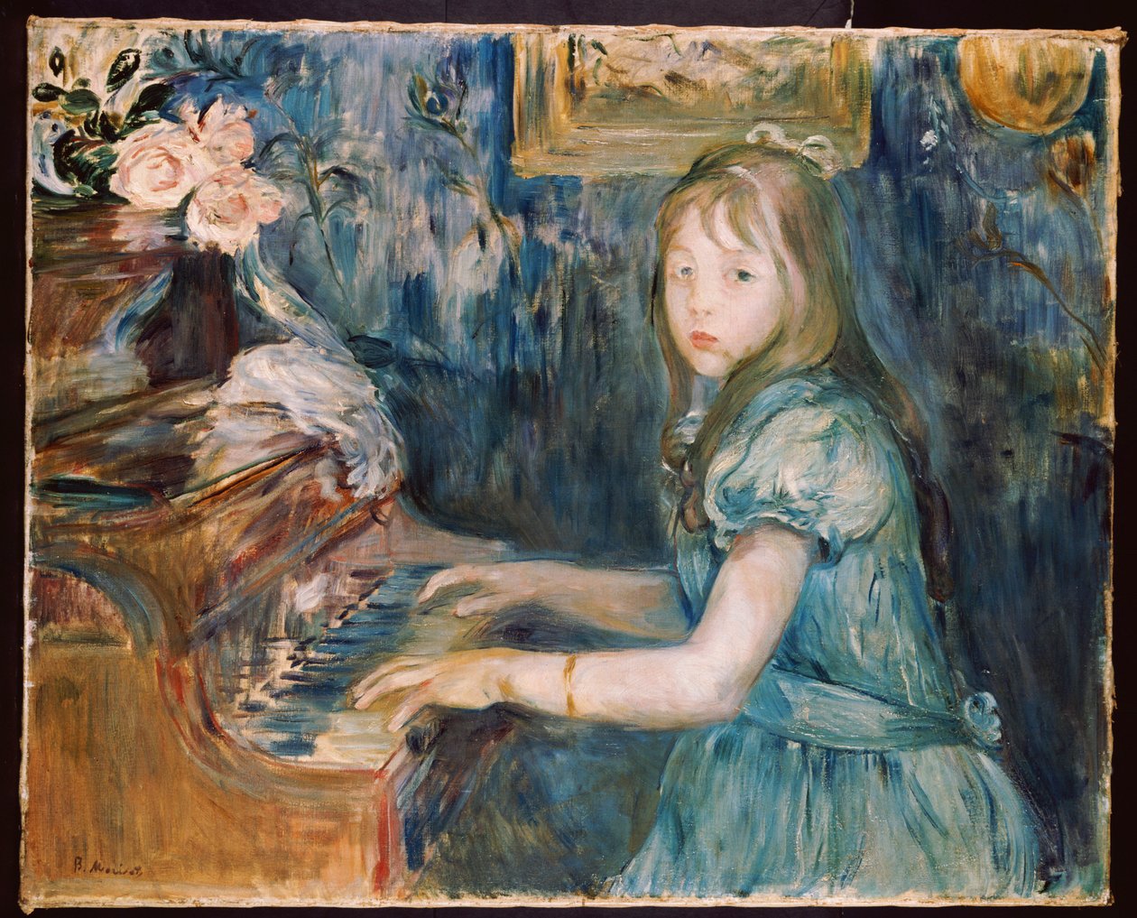 Lucie Leon ved klaveret, ca. 1892 af Berthe Morisot