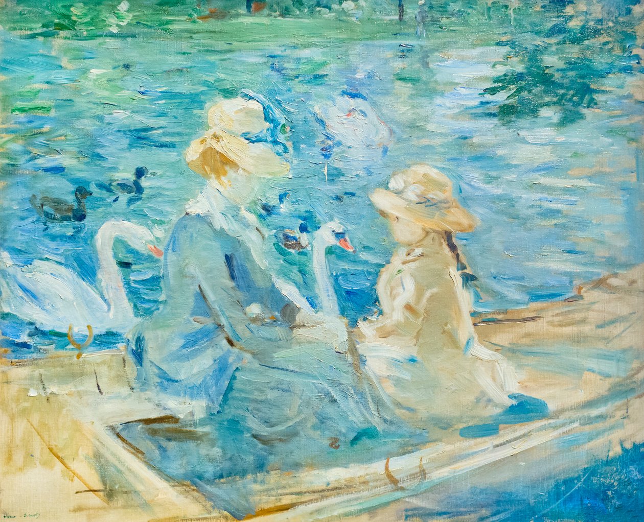 På søen i Bois de Boulogne, ca. 1884 (olie på lærred) af Berthe Morisot
