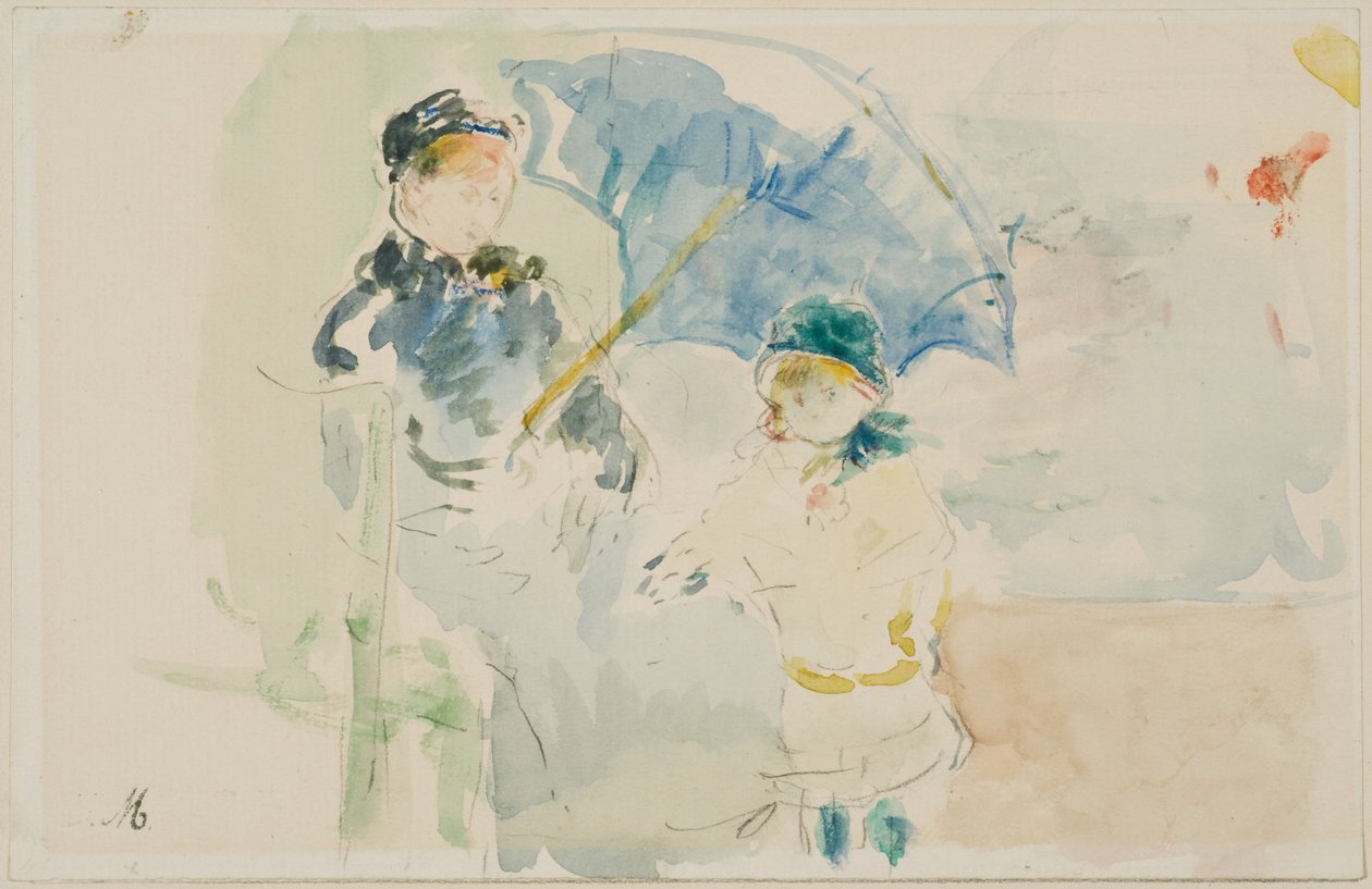 På stranden i Nice af Berthe Morisot