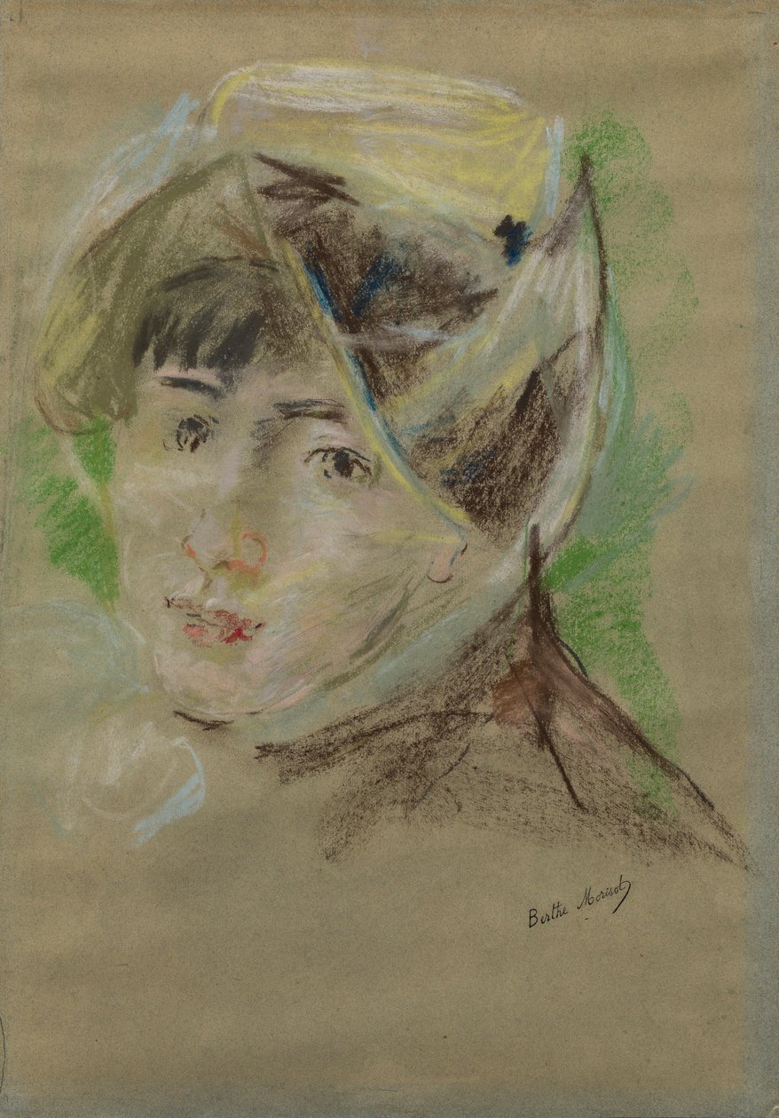Portræt af en pige med slør (Jeanne Pontillon) af Berthe Morisot