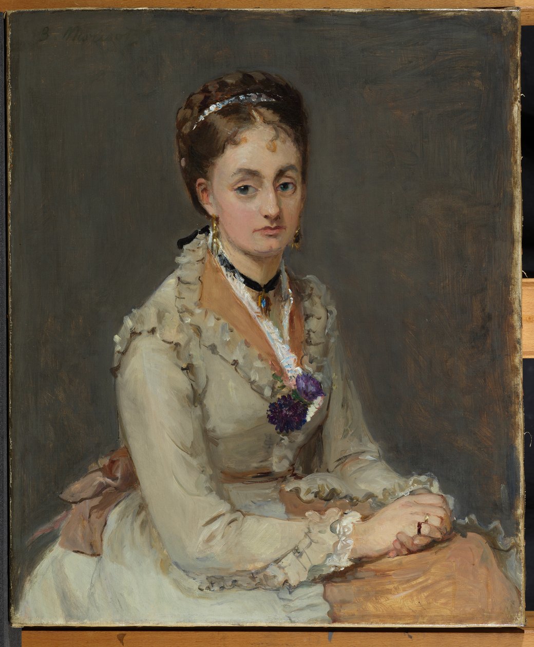 Portræt af kunstnerens søster, Meme Edma Pontillon, c.1872-75 af Berthe Morisot