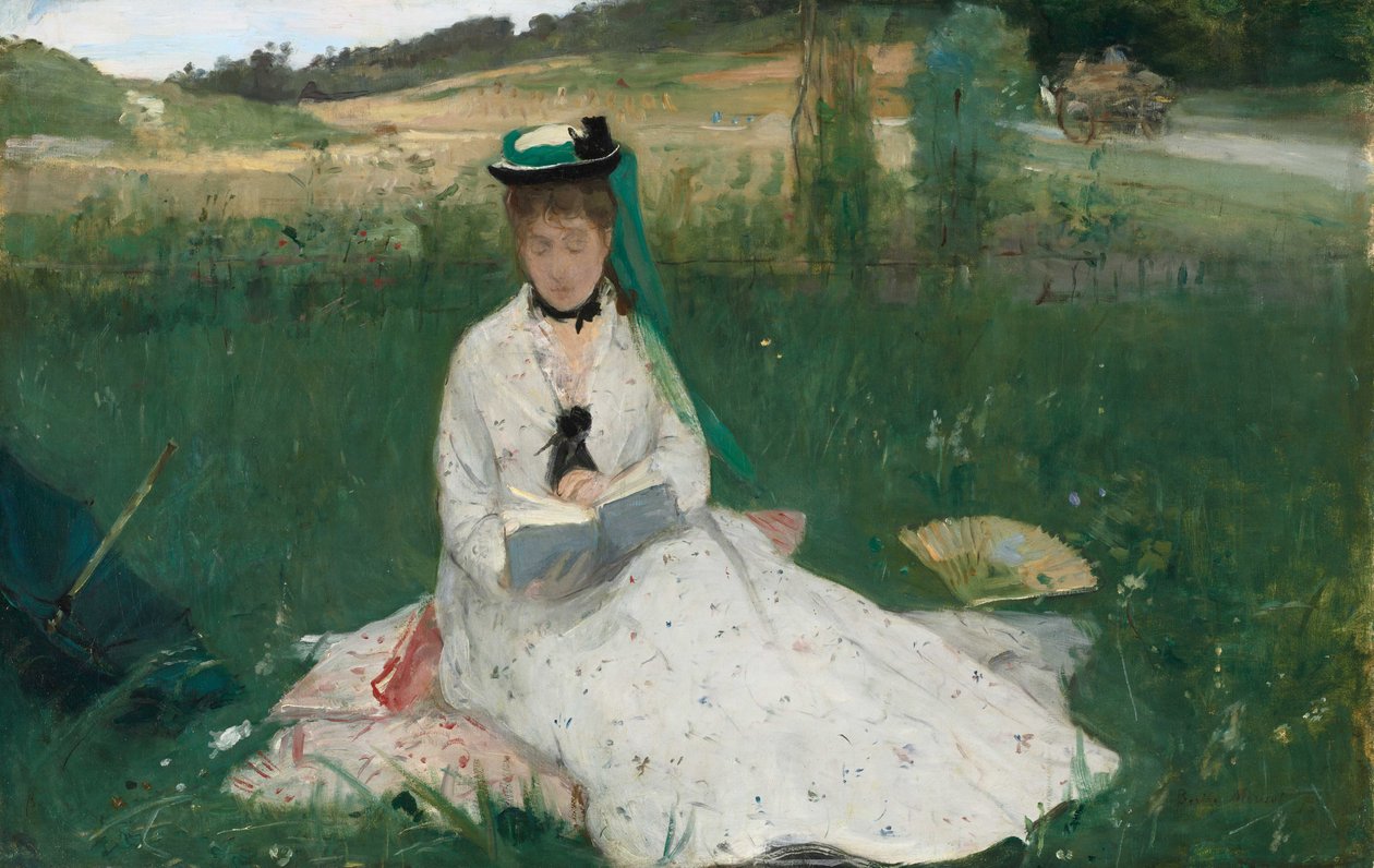 Læsning, 1873 af Berthe Morisot