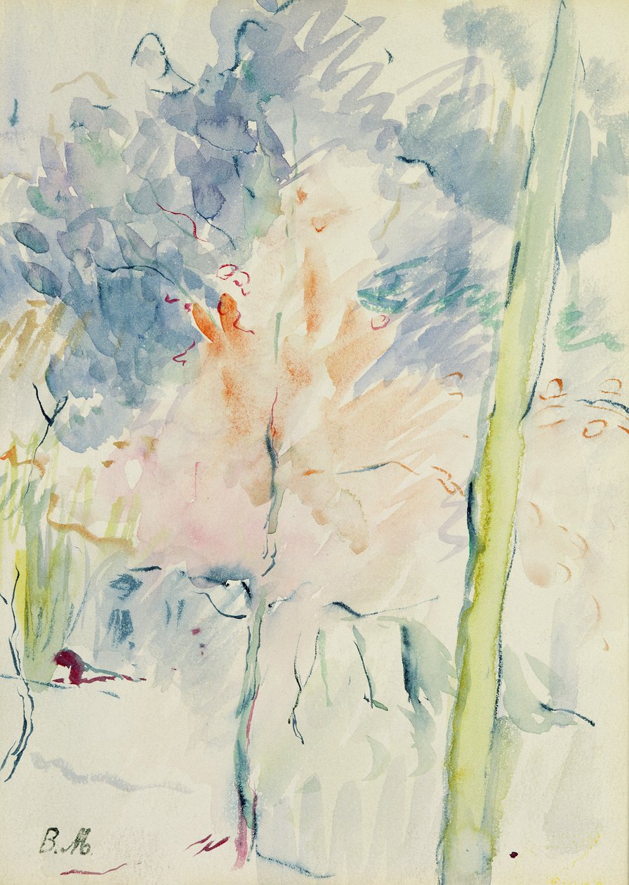 Rødt træ i en skov, 1893 af Berthe Morisot