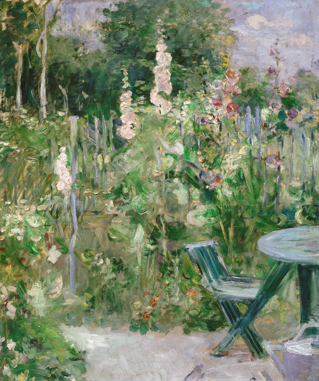 Roses Tremieres (stokroser) af Berthe Morisot