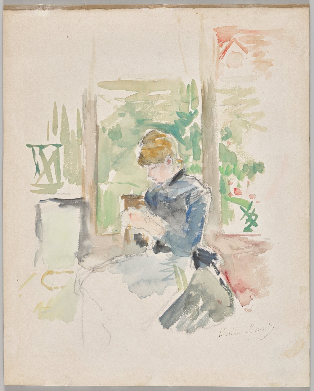Syning ved vinduet af Berthe Morisot