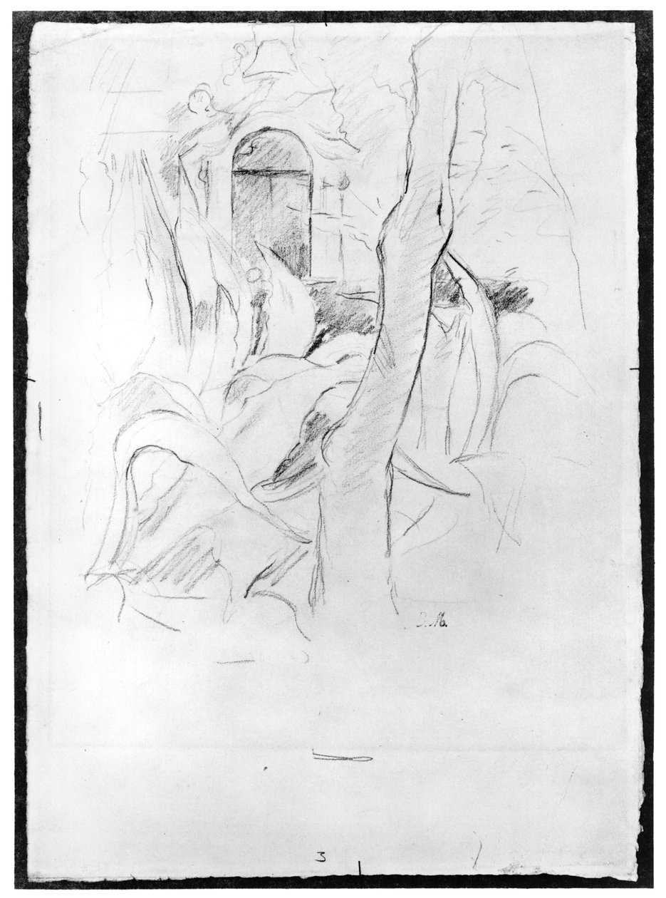 The Aloe at Villa Ratti, 1889 (grafit på papir) af Berthe Morisot