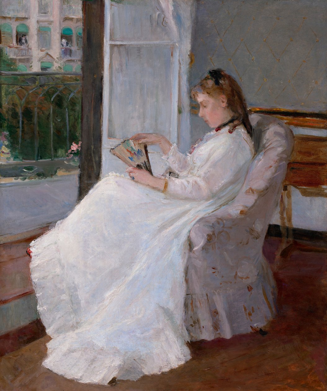 Kunstnerens søster ved et vindue af Berthe Morisot