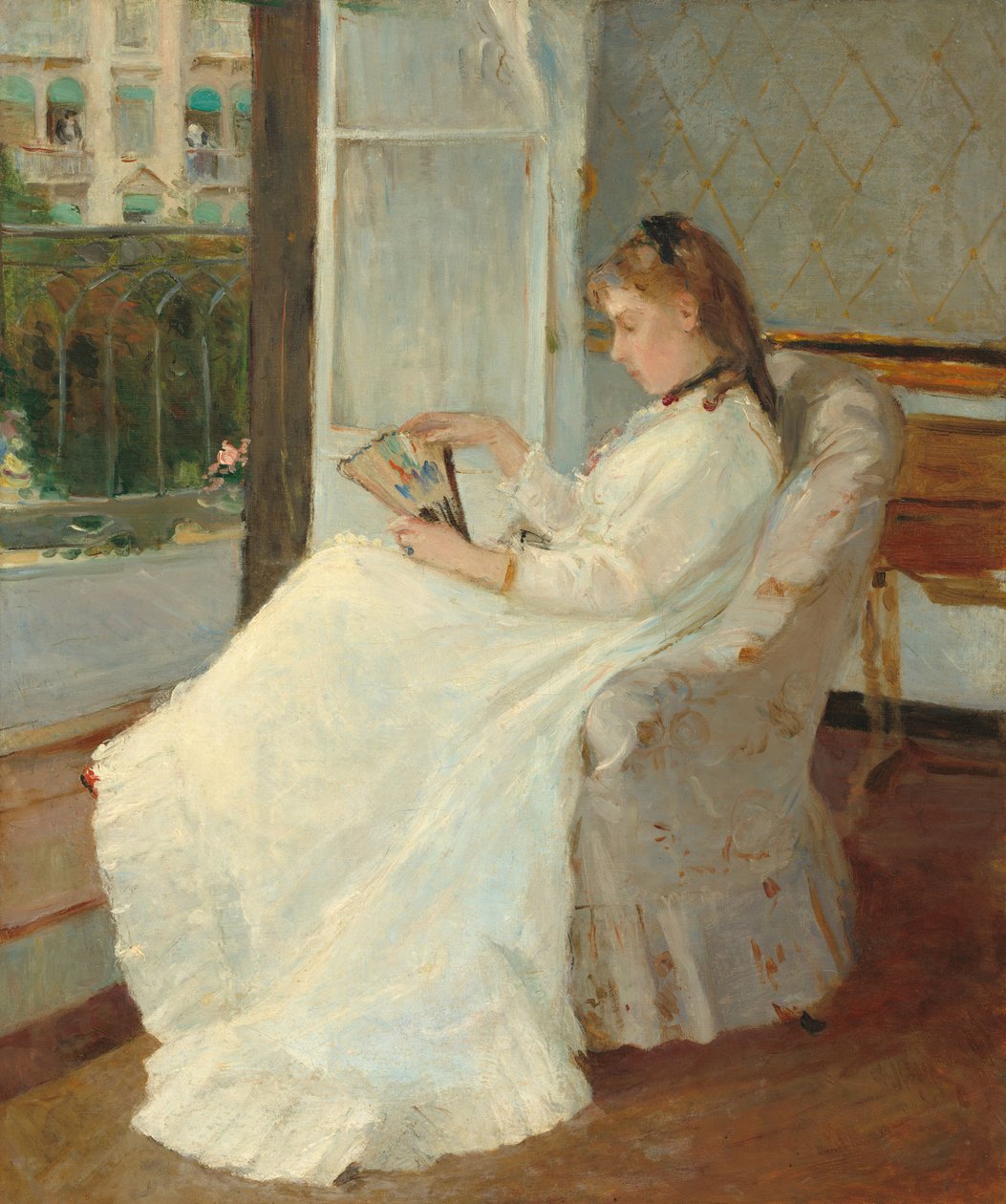 Kunstnerens søster ved et vindue, 1869. af Berthe Morisot