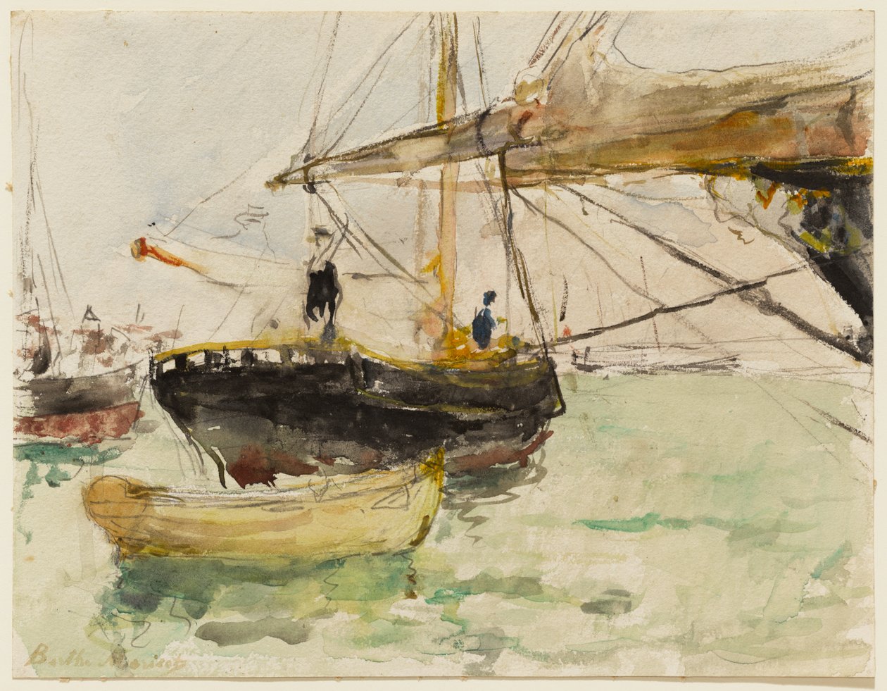 En yachts stævn af Berthe Morisot