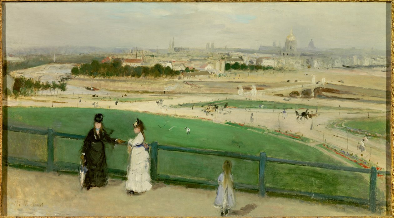 Udsigt over Paris fra højderne af Trocadero. Maleri af Berthe Morisot (1841-1895) af Berthe Morisot