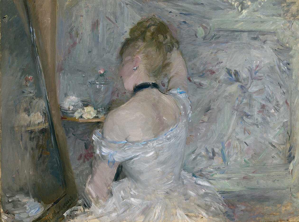 Kvinde ved sit toilet, 1875-1880 af Berthe Morisot