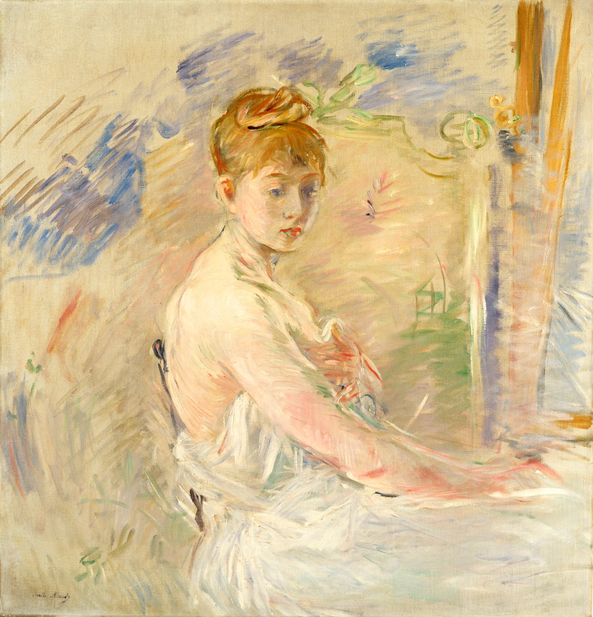 Ung pige rejser sig af Berthe Morisot