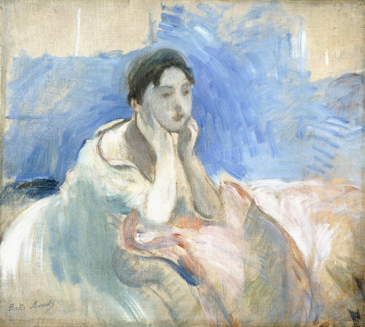 Ung pige hælder, 1894 af Berthe Morisot
