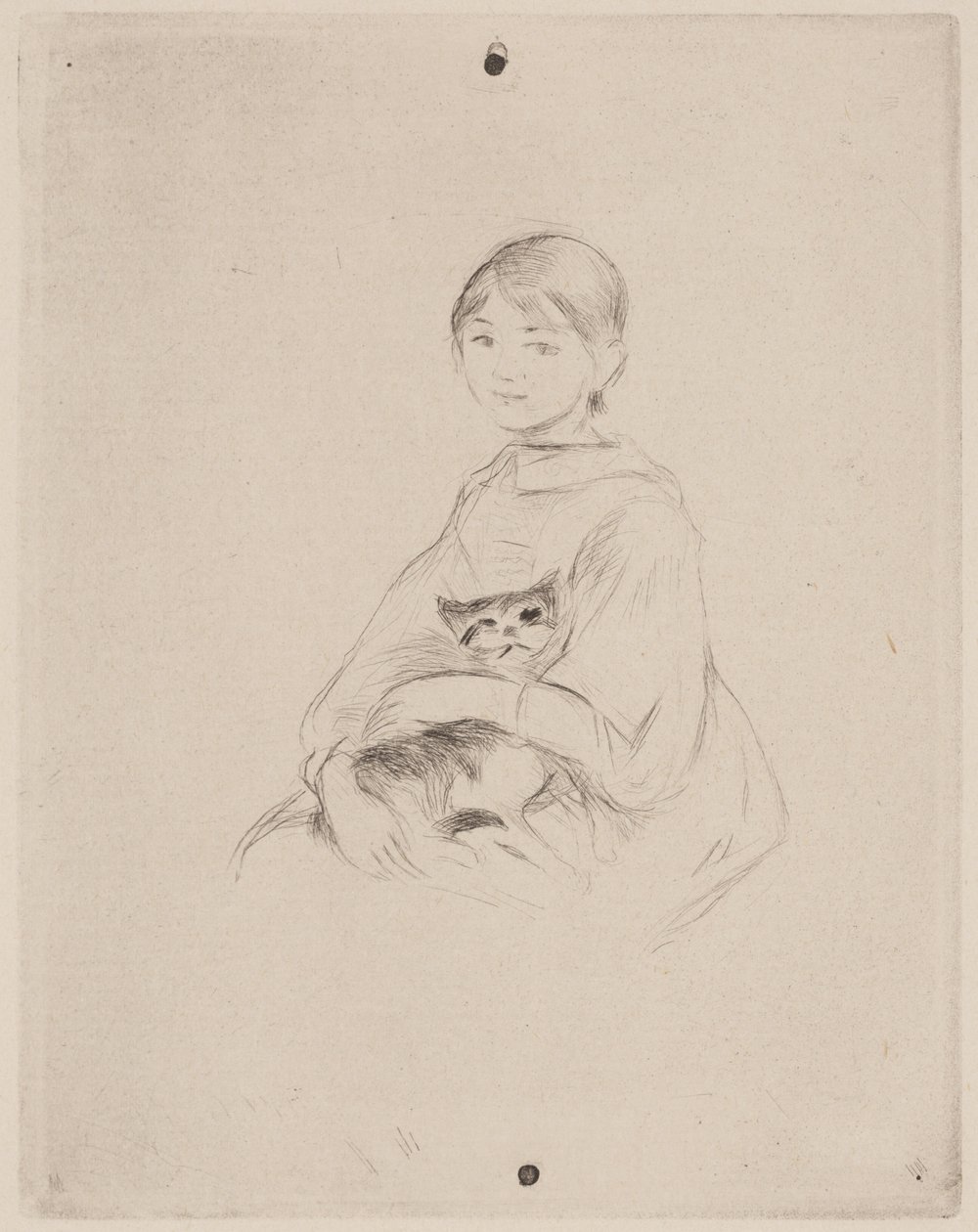 Ung pige med kat (Julie Manet) af Berthe Morisot
