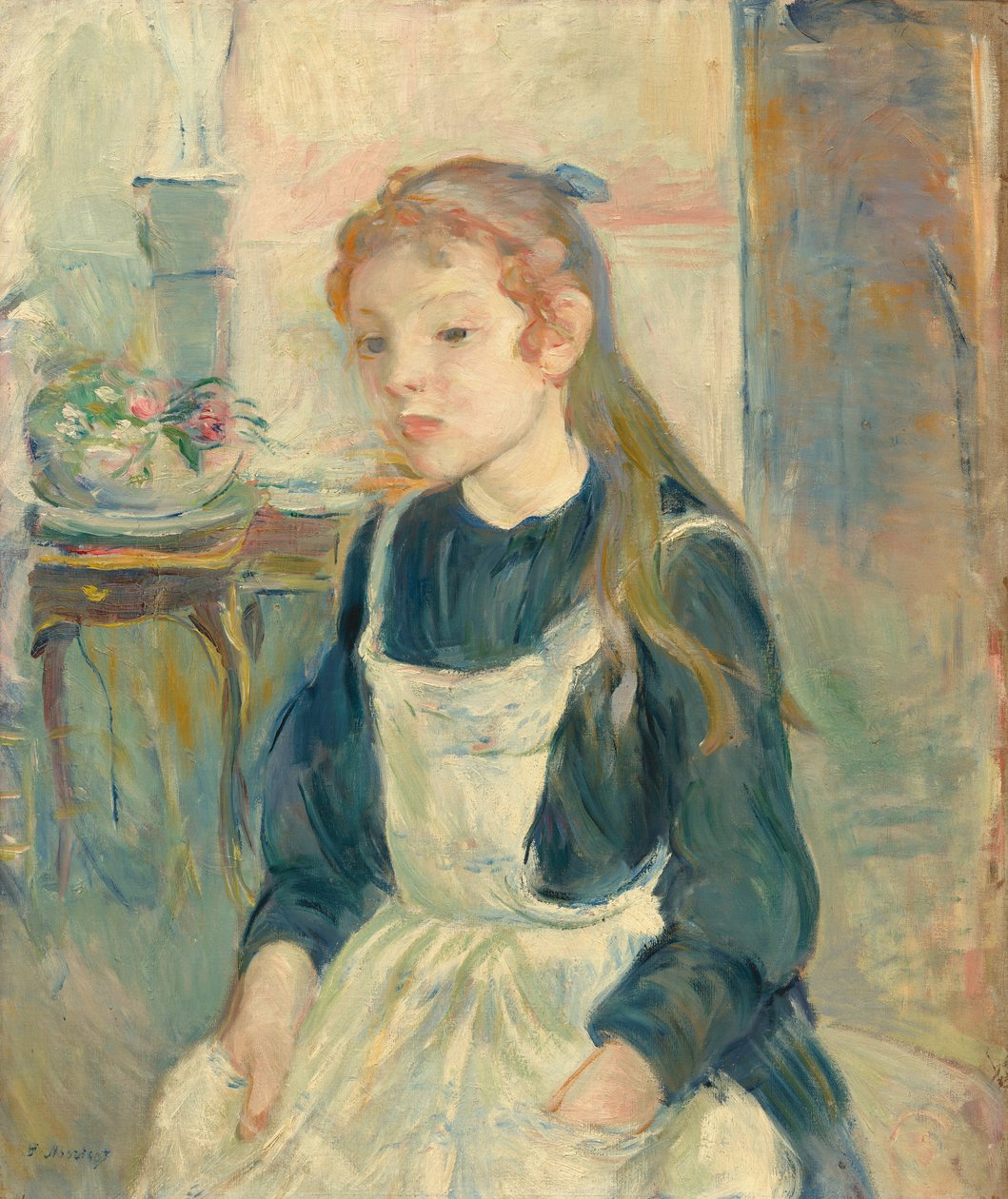 Ung pige med et forklæde af Berthe Morisot