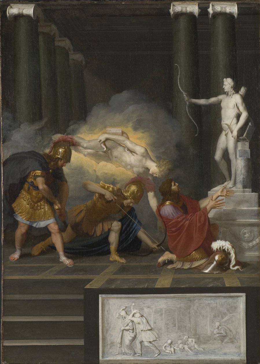 Achilleus såret af Paris, ca. 1650 af Bertholet Flemal