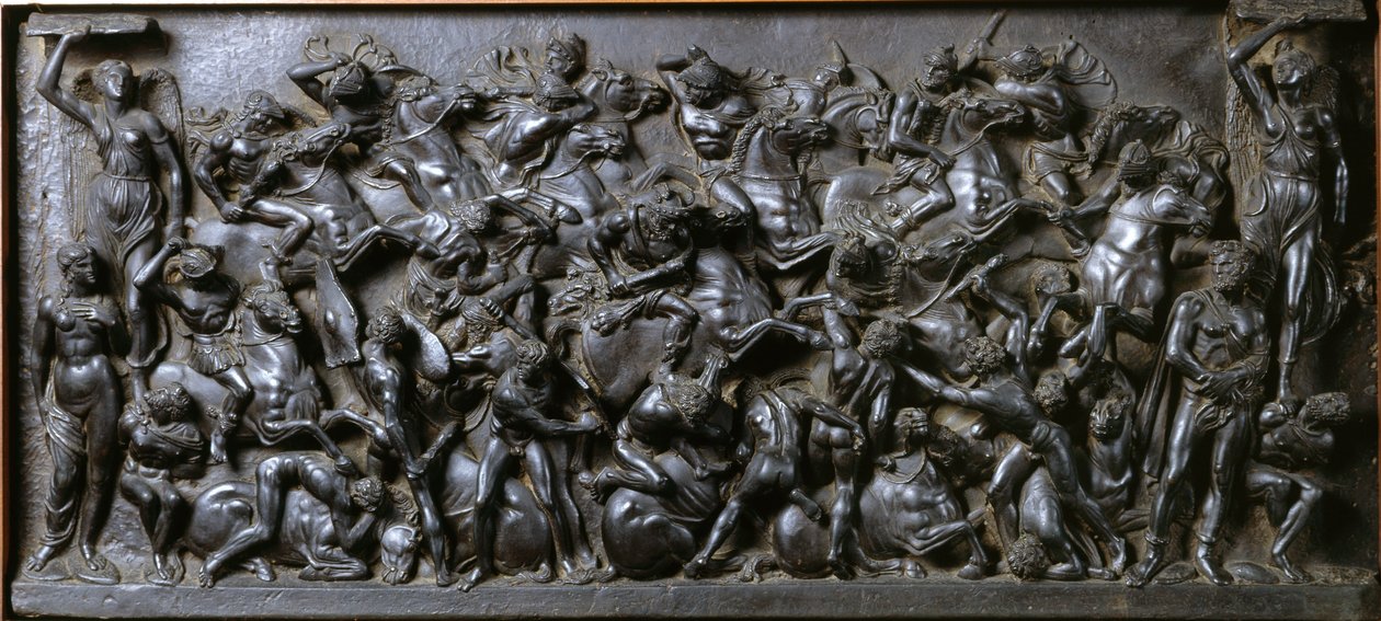 Battle between Romans and Barbarians (bronze) - Battle of the Romans and Barbarians (Battle of the Horsemen). Bronze reliefstrømper lavet af Bertoldo di Giovanni (1420-1491) af Bertoldo di Giovanni