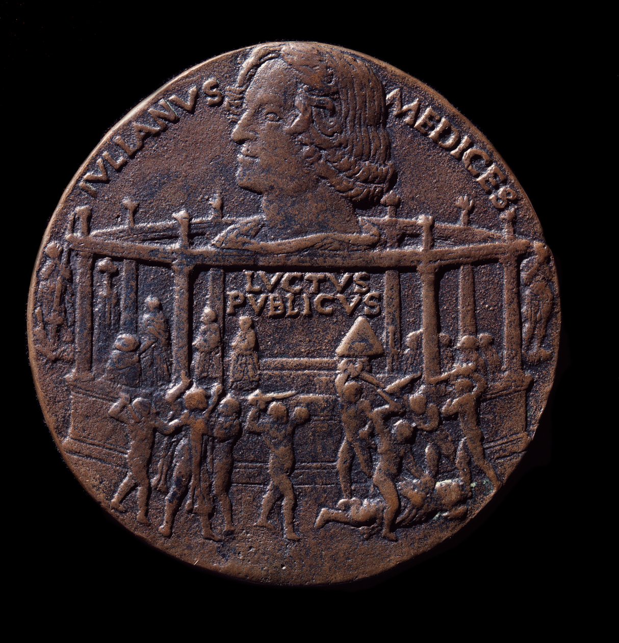 Bronzemedalje på Pazzi-sammensværgelsen (1478) af Bertoldo di Giovanni