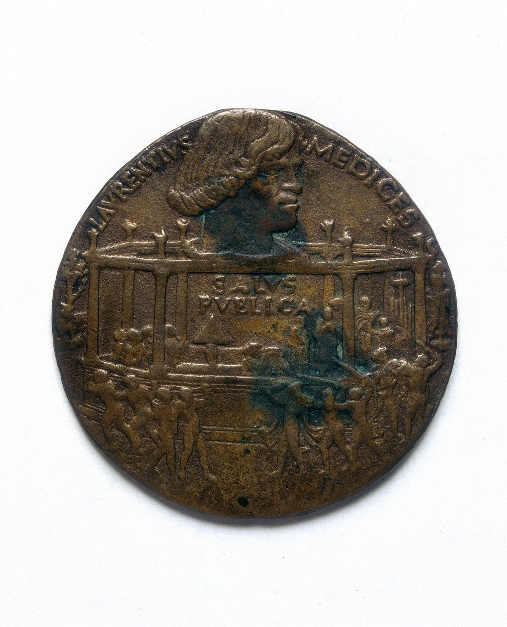 Medalje, der forestiller Pazzi-sammensværgelsen. Lorenzo de 