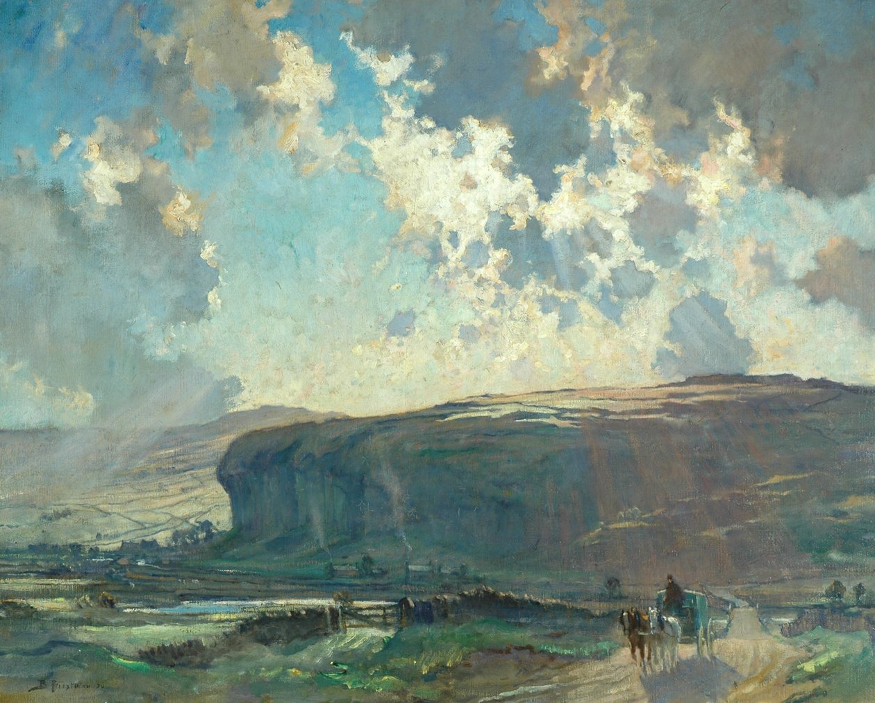 Hans Majestæts post, Kilnsey Crag af Bertram Priestman