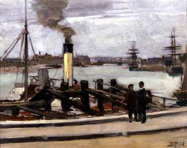 Thames Shipping af Bertram Priestman