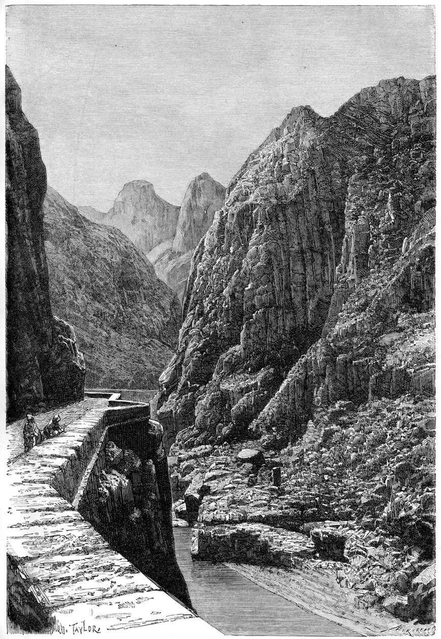 Udsigt taget i Shabet el Akra karavaneruten, Algeriet, c1890 af Auguste Bertrand