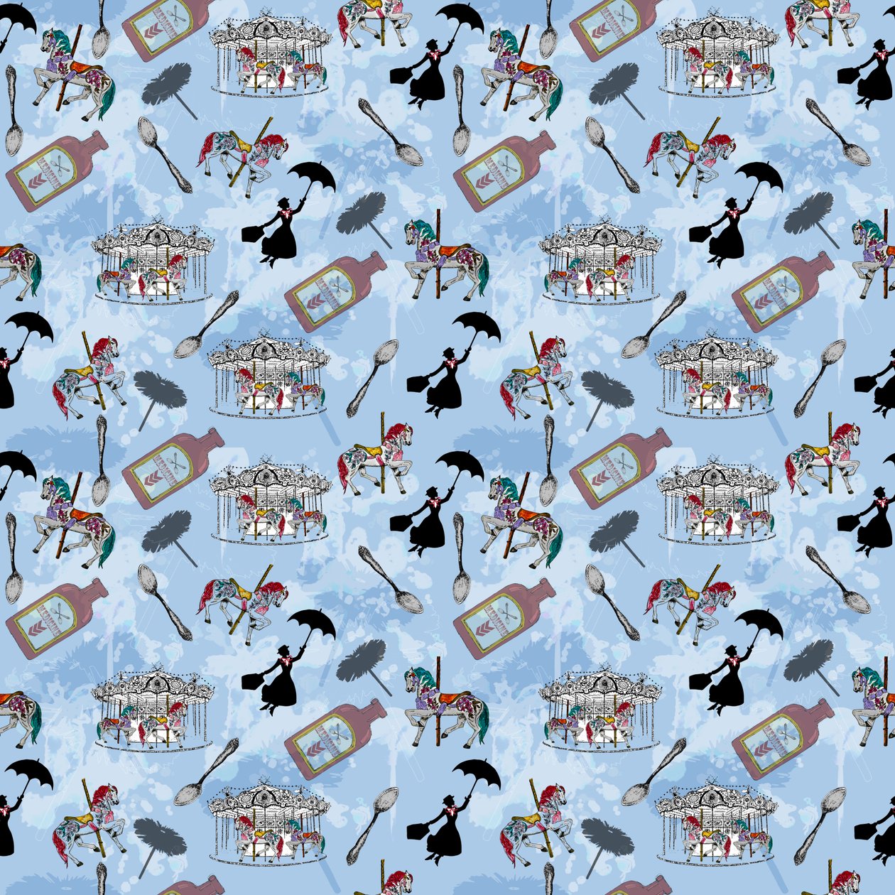 Mary Poppins, 2015 (gentagelsesmønster) af Beth Travers
