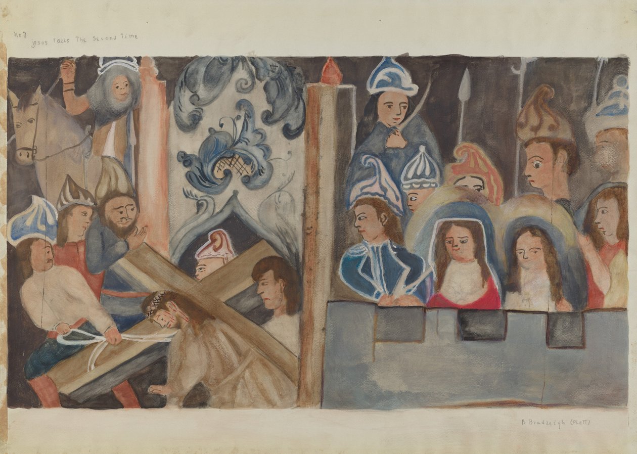 Korsets station nr. 7: Jesus falder anden gang, ca. 1936. af Beulah Bradleigh