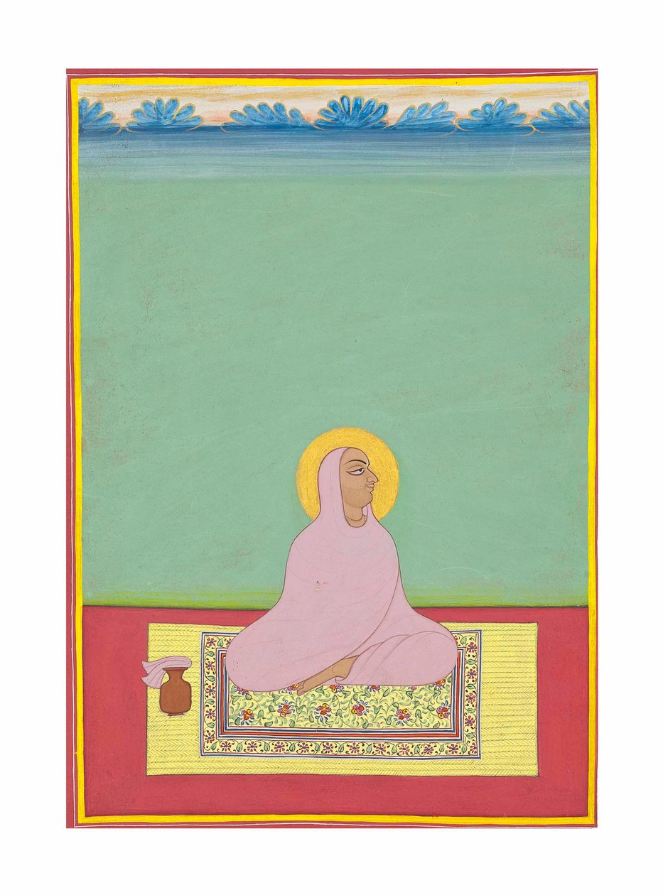 Et portræt af Maharaja Shri Narayan Ji, ca. 1830 (ugennemsigtige pigmenter og guld på papir) af Bhati Shankar Das