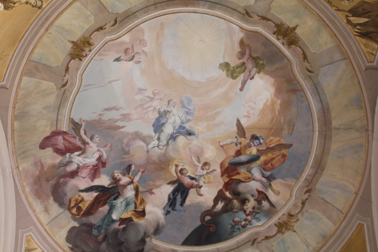 Madonna i Prato kirke (Busto Arsizio) - kalkmalerier på loftet af Biagio Bellotti
