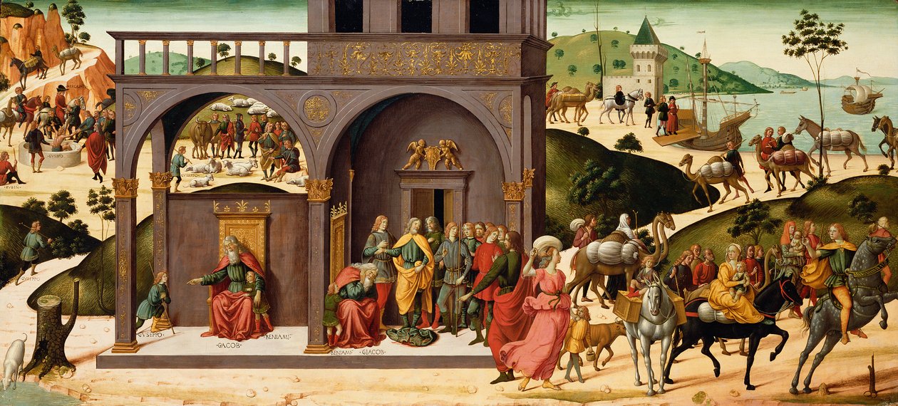 Historien om Josef, ca. 1485 (tempera og bladguld på panel) af Biagio d