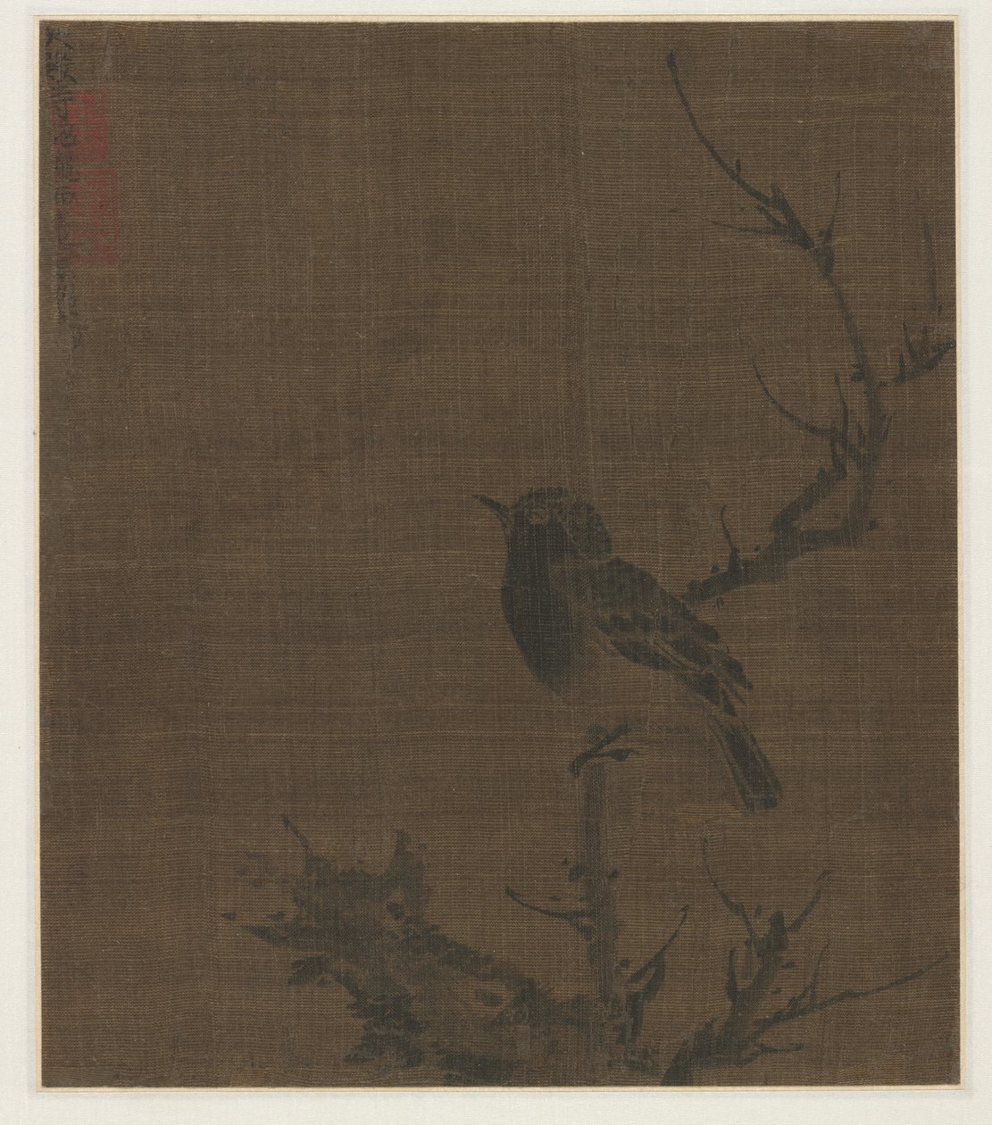 Sovende fugl på en Prunus-gren, 1400-tallet. af Bian Wenjin