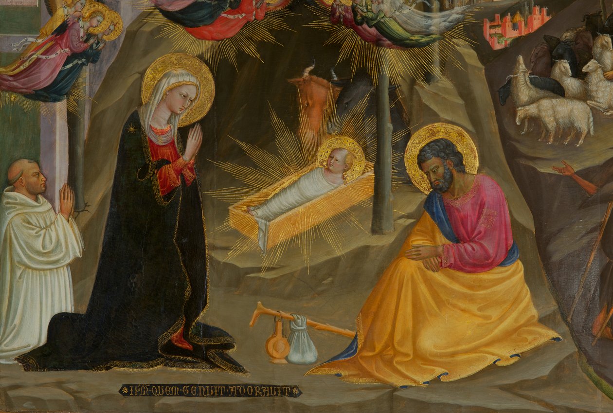 Detalje fra Fødselskirken (tempera på træ) af Bicci di Lorenzo