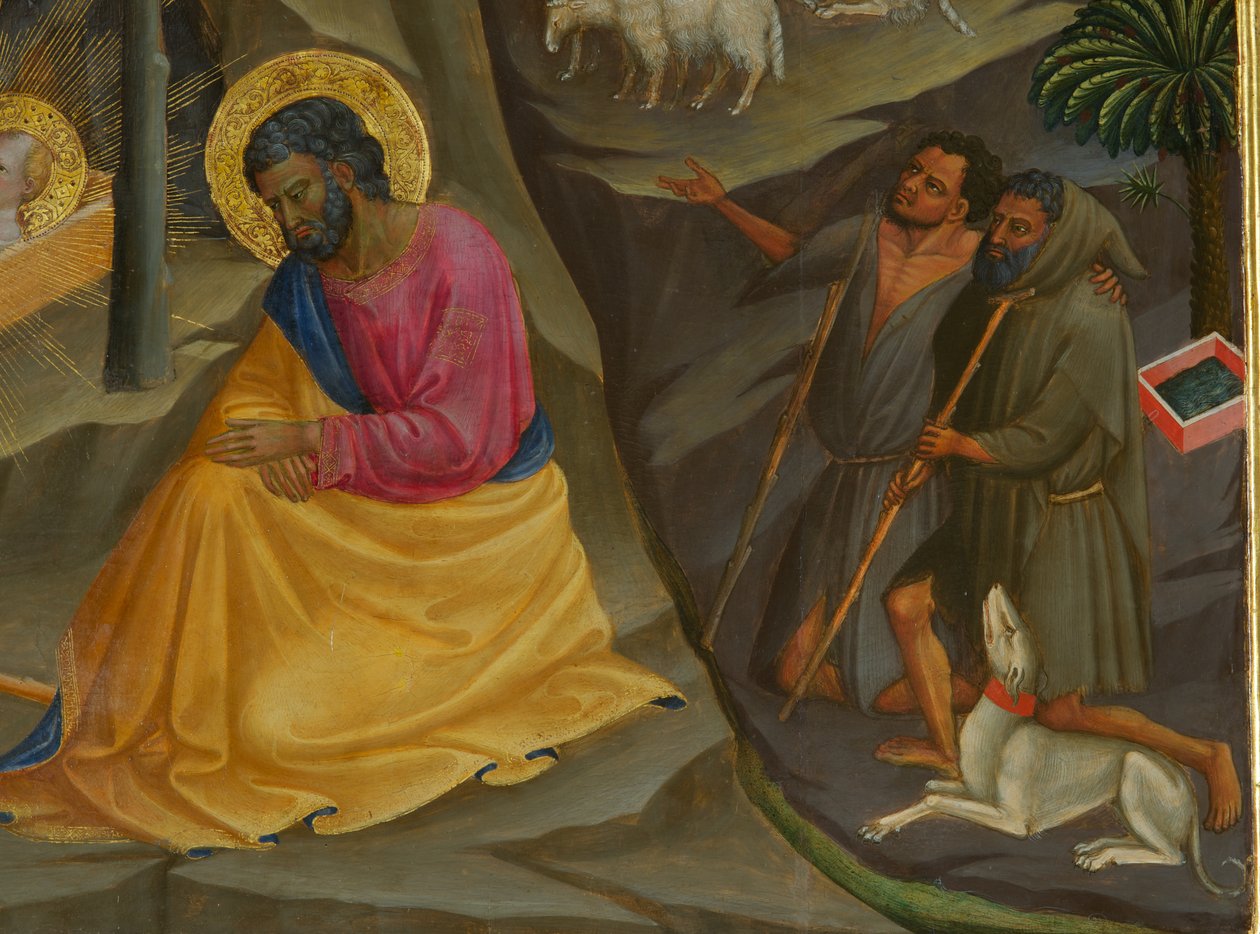 Detalje fra Nativity (tempera på træ) af Bicci di Lorenzo