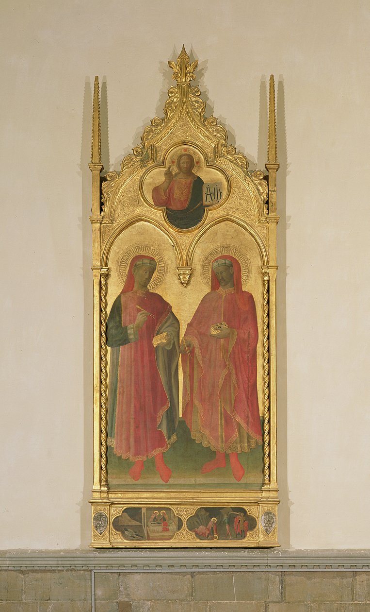 SS. Cosmas and Damian, 1429 (tempera og bladguld på panel) af Bicci di Lorenzo