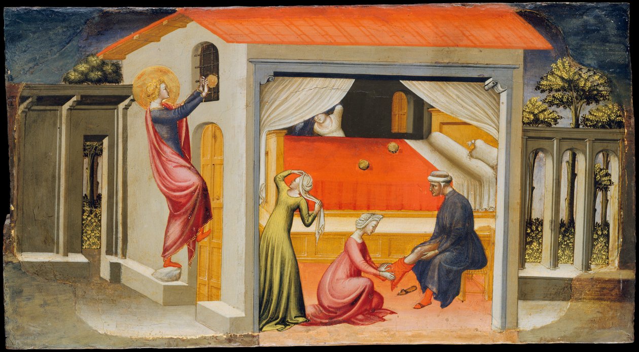 Sankt Nikolaus giver medgift af Bicci di Lorenzo