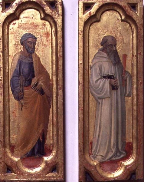 Sankt Peter og Sankt Benedikt (tempera på panel) af Bicci di Lorenzo