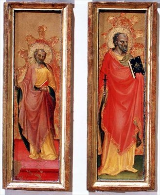 To hellige apostle (tempera på panel) af Bicci di Lorenzo