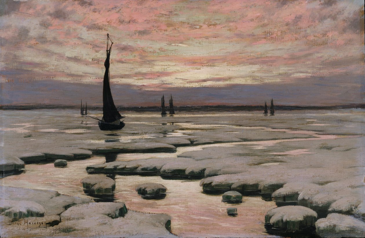 Vintersolnedgang, ca. 1890. af Birge Harrison