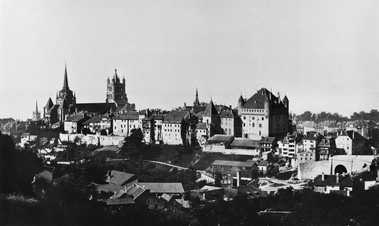 Udsigt over Lausanne, ca.1856-60 af Bisson Freres Studio