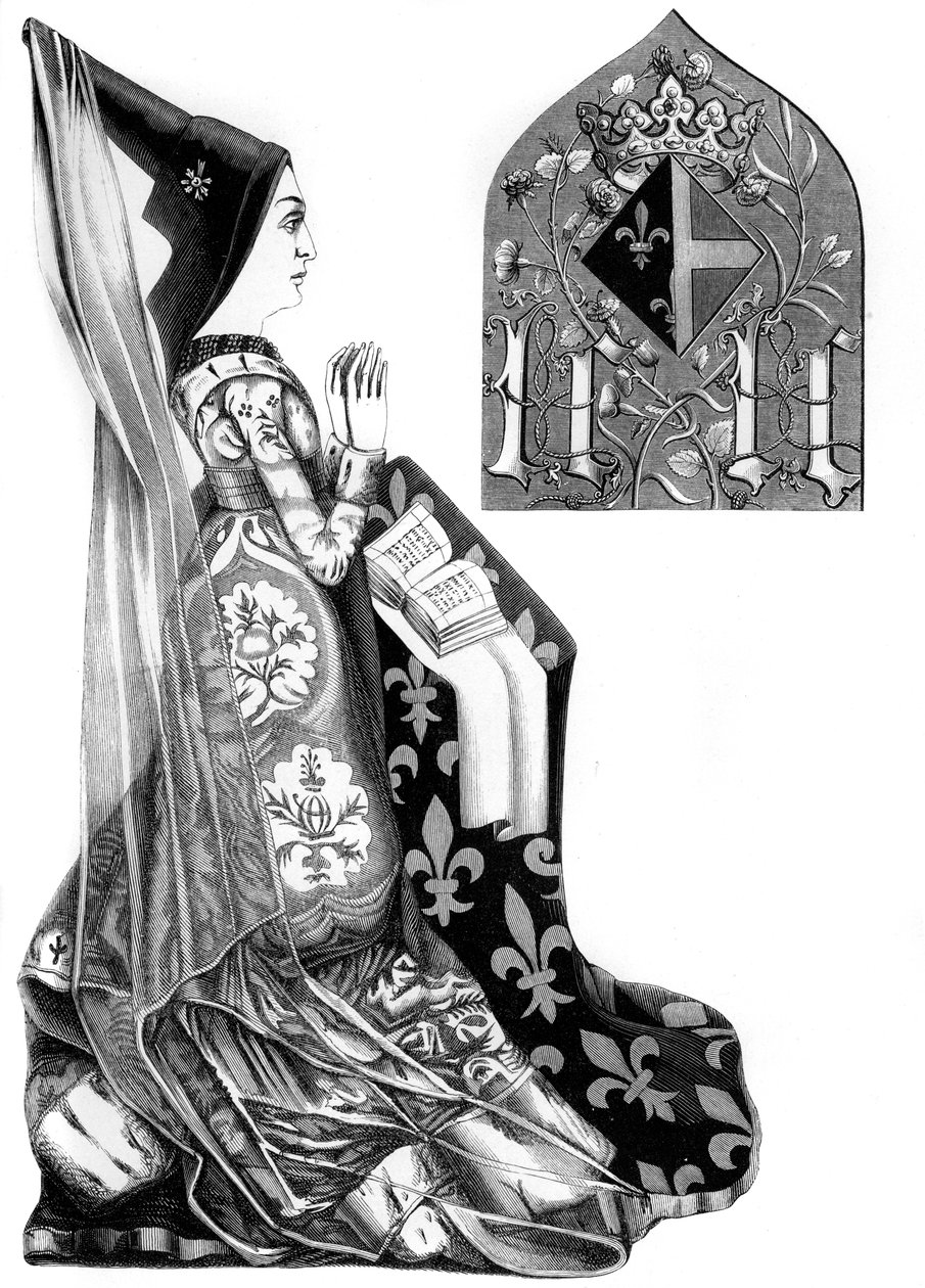 Charlotte af Savoyen 1441-1483, dronningekonsort af Ludvig XI af Frankrig, 1400-tallet 1849. af Bisson and Cottard