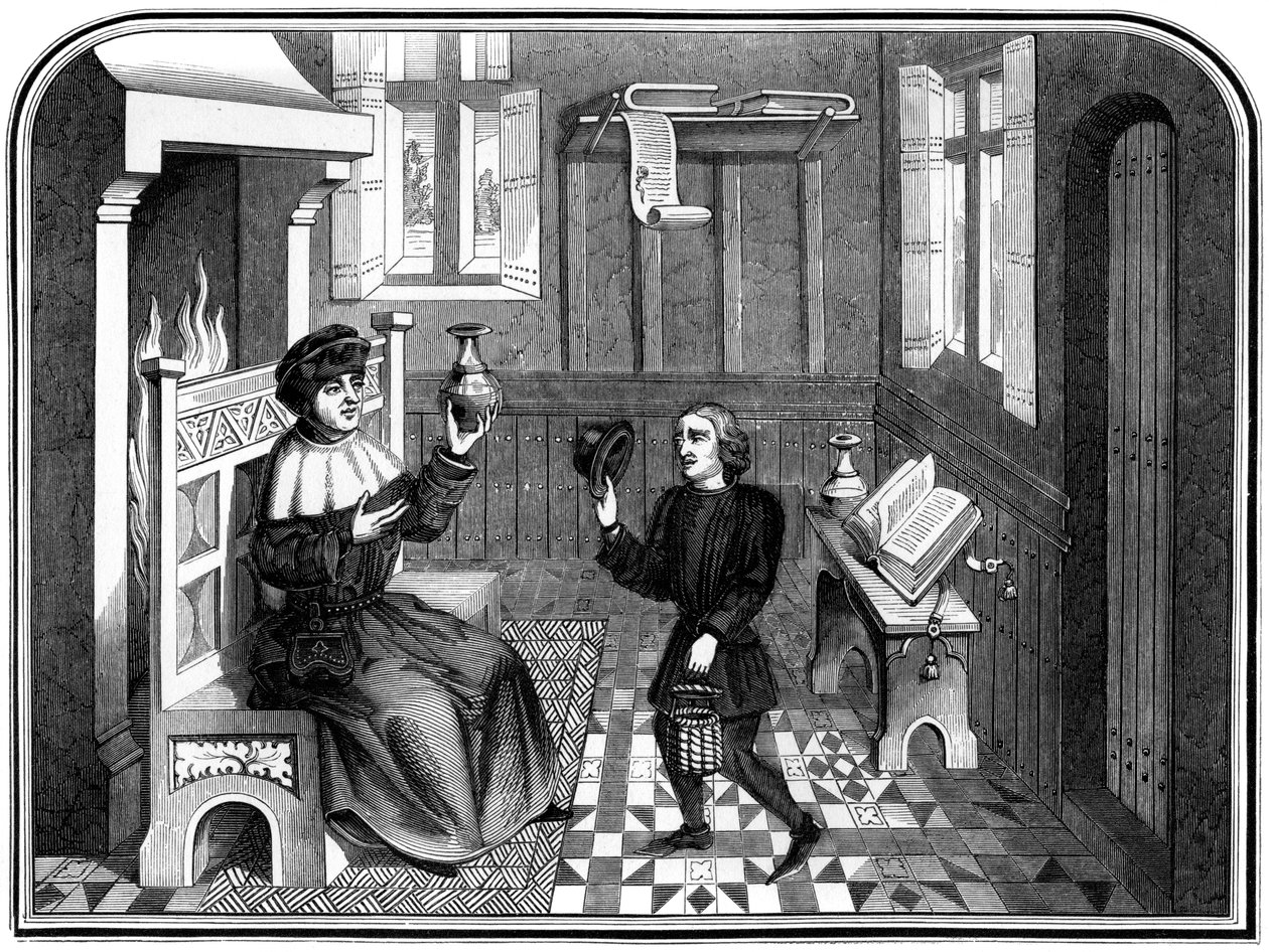 Inde i lægehuset, 1400-tallet 1849. af Bisson and Cottard