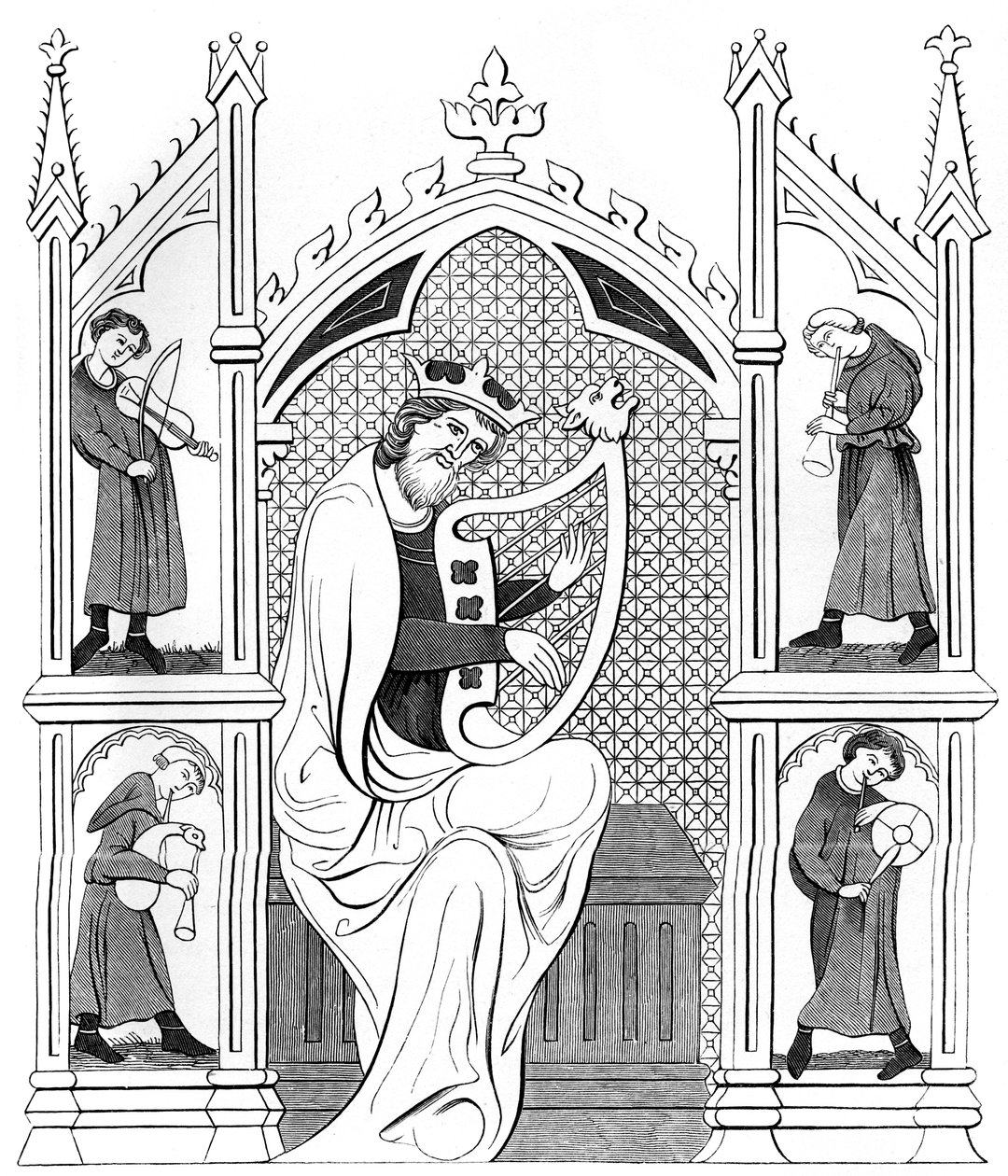 Musikkoncert, 1200-tallet 1849. af Bisson and Cottard