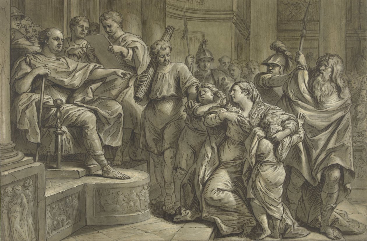 Eponina beder Vespasian om barmhjertighed for Sabinus af Blaise Nicolas Lesueur