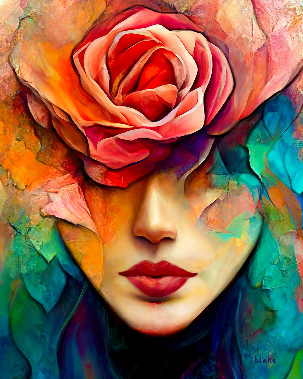 Kiss From A Rose, ca. 2022 (Digital Art) af Blake Munch