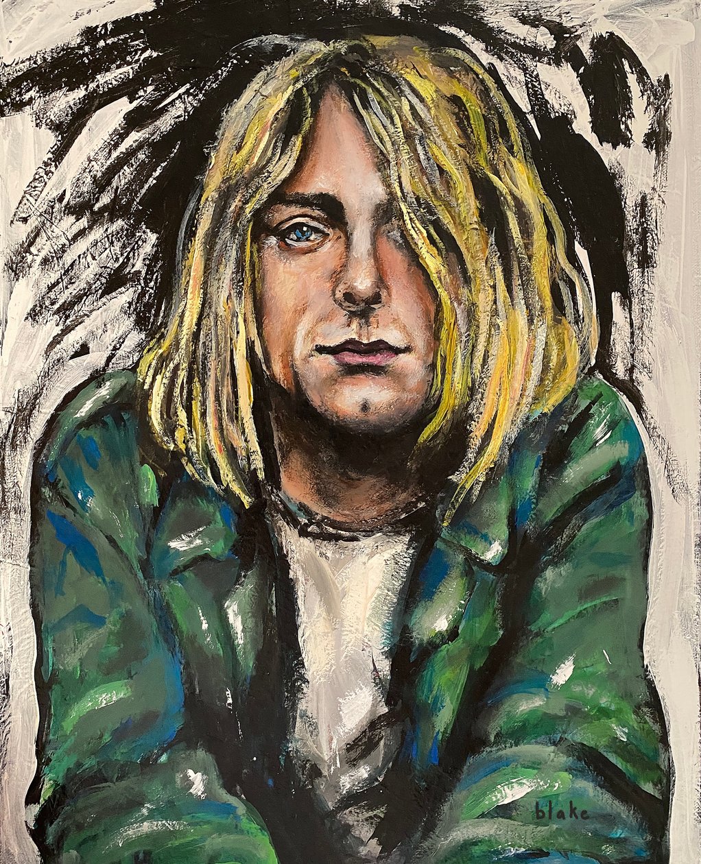 Kurt Cobain, ca. 2020 (Akryl på lærred) af Blake Munch