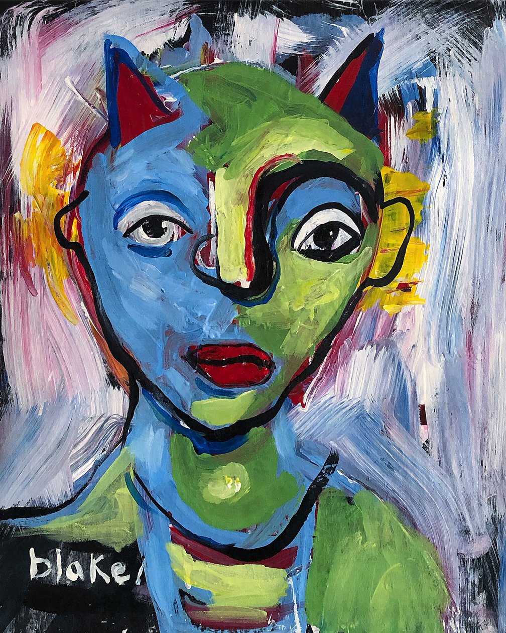 Lascaux nummer 4, ca. 2019 (akryl på lærred) af Blake Munch